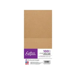 Crafter's Companion 5"x 5" Kraft Card & Envelopes - 100 Piece - Little Painter Art | Exploring the Endless Possibilities of Art| Shop All