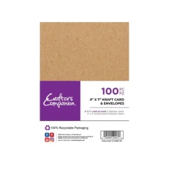 Crafter's Companion 5"x 7" Kraft Card & Envelopes - 100 Piece - Little Painter Art | Exploring the Endless Possibilities of Art| Canvas