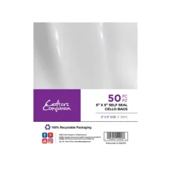 Crafter's Companion 5"x 5" Self Seal Cello Bags - 50 Pack - Little Painter Art | Exploring the Endless Possibilities of Art| Shop All