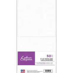 Crafter's Companion 6"x 6" White Linen Card & Envelopes - 50 Piece - Little Painter Art | Exploring the Endless Possibilities of Art| Canvas