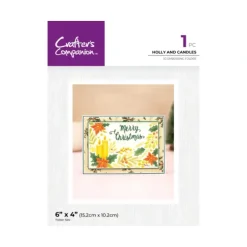 Crafter's Companion 6"x4" 3D Embossing Folder - Holly and Candles - Little Painter Art | Exploring the Endless Possibilities of Art| Shop All