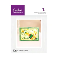 Crafter's Companion 6"x4" 3D Embossing Folder - Celebrate Champagne - Little Painter Art | Exploring the Endless Possibilities of Art| Shop All