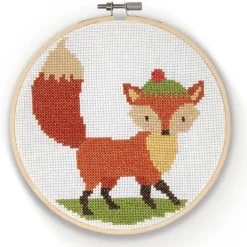 Crafty Kit Co. Cross Stitch Kit - Fox - Little Painter Art | Exploring the Endless Possibilities of Art| Hot