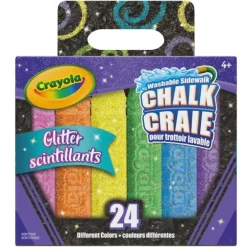 Crayola Sidewalk Chalk 24pk Glitter Colours - Little Painter Art | Exploring the Endless Possibilities of Art| Shop All