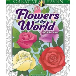 Creative Haven Colouring Book - Flowers of the World - Little Painter Art | Exploring the Endless Possibilities of Art| Hot