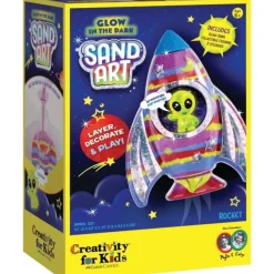 Creativity for Kids Glow in the Dark Sand Art Rocket Ship - Little Painter Art | Exploring the Endless Possibilities of Art| Hot