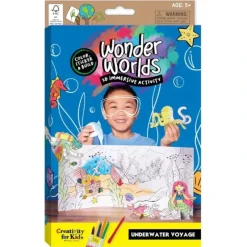 Creativity for Kids Wonder Worlds 3D Colouring Kit, Underwater Voyage - Little Painter Art | Exploring the Endless Possibilities of Art| Hot