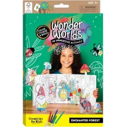 Creativity for Kids Wonder Worlds 3D Colouring Kit, Enchanted Forest - Little Painter Art | Exploring the Endless Possibilities of Art| Hot