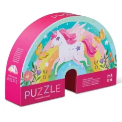 Crocodile Creek 12pc Mini Puzzle - Sweet Unicorn - Little Painter Art | Exploring the Endless Possibilities of Art| Shop All
