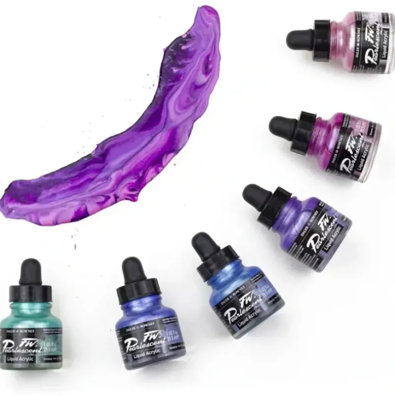 Daler Rowney FW Pearlescent Inks 1oz - Little Painter Art | Exploring the Endless Possibilities of Art| Pigment