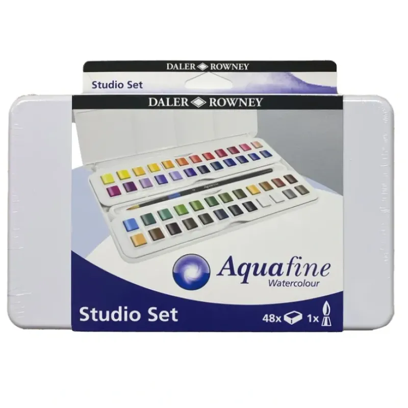 Daler-Rowney Aquafine Watercolour Studio Set 48 Colours - Little Painter Art | Exploring the Endless Possibilities of Art| Pigment