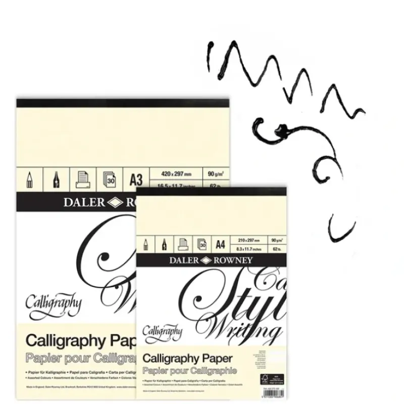 Daler-Rowney Calligraphy Pads 90gsm 30 Sheets - 3 Assorted Colours - Little Painter Art | Exploring the Endless Possibilities of Art| Shop All