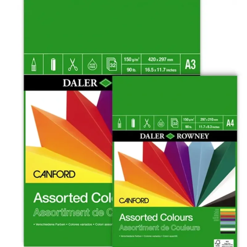 Daler-Rowney Canford Paper Pad Assorted Colours - 150gsm - Little Painter Art | Exploring the Endless Possibilities of Art| Shop All