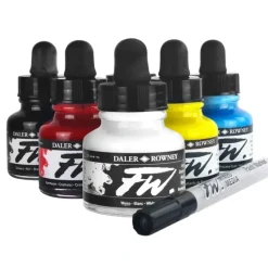 Daler-Rowney FW Acrylic Ink Primary Set - Little Painter Art | Exploring the Endless Possibilities of Art| Canvas