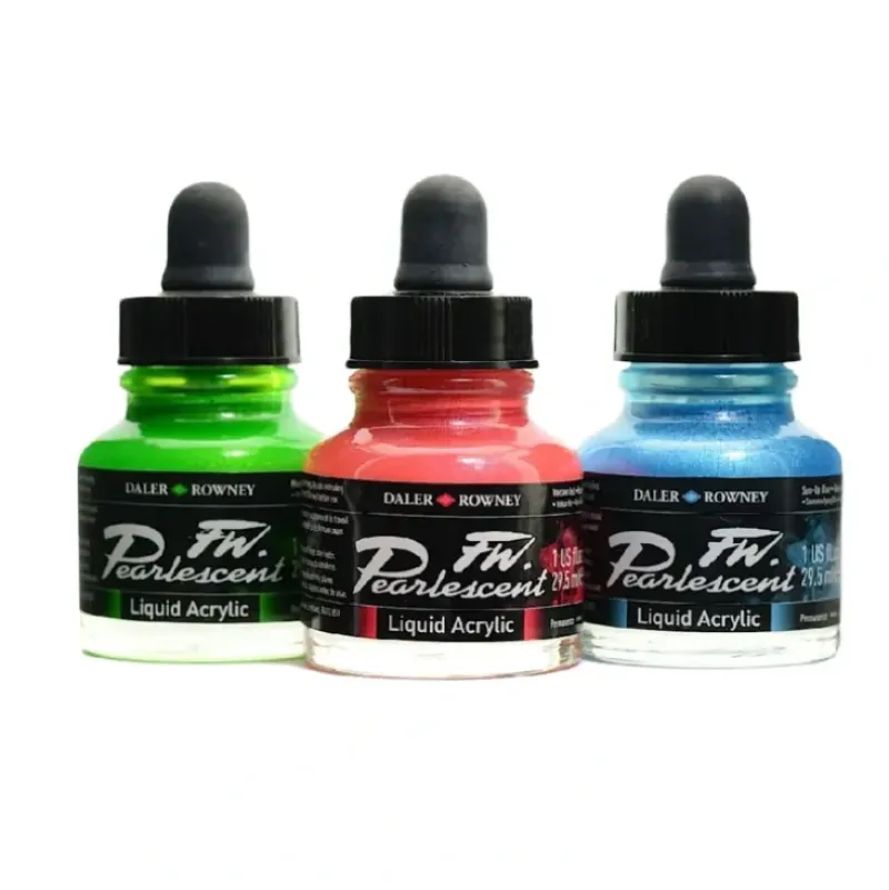 Daler-Rowney FW Pearlescent Inks 29.5ml - Little Painter Art | Exploring the Endless Possibilities of Art| Pigment