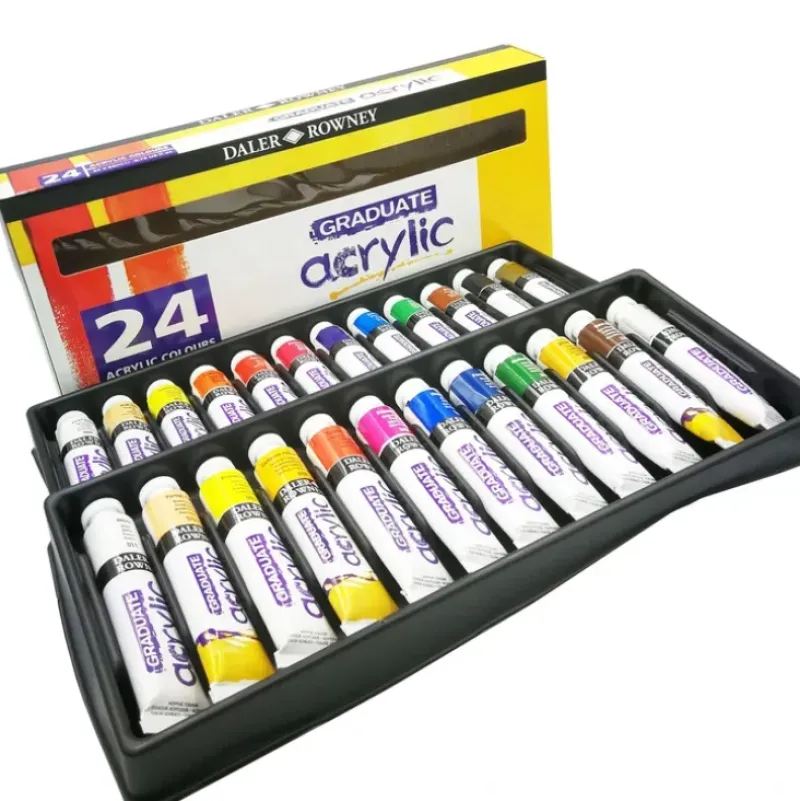 Daler-Rowney Graduate Acrylic Colour Selection Set - 24 x 22ml Tubes - Little Painter Art | Exploring the Endless Possibilities of Art| Canvas