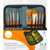 Daler-Rowney Simply 10 Piece Gold Taklon Brush Zip Case - Little Painter Art | Exploring the Endless Possibilities of Art| Brush