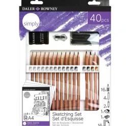 Daler-Rowney Simply Sketching Set - 40 Pieces - Little Painter Art | Exploring the Endless Possibilities of Art| Shop All
