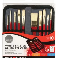 Daler-Rowney Simply White Bristle Brush Zip Case - Little Painter Art | Exploring the Endless Possibilities of Art| Brush