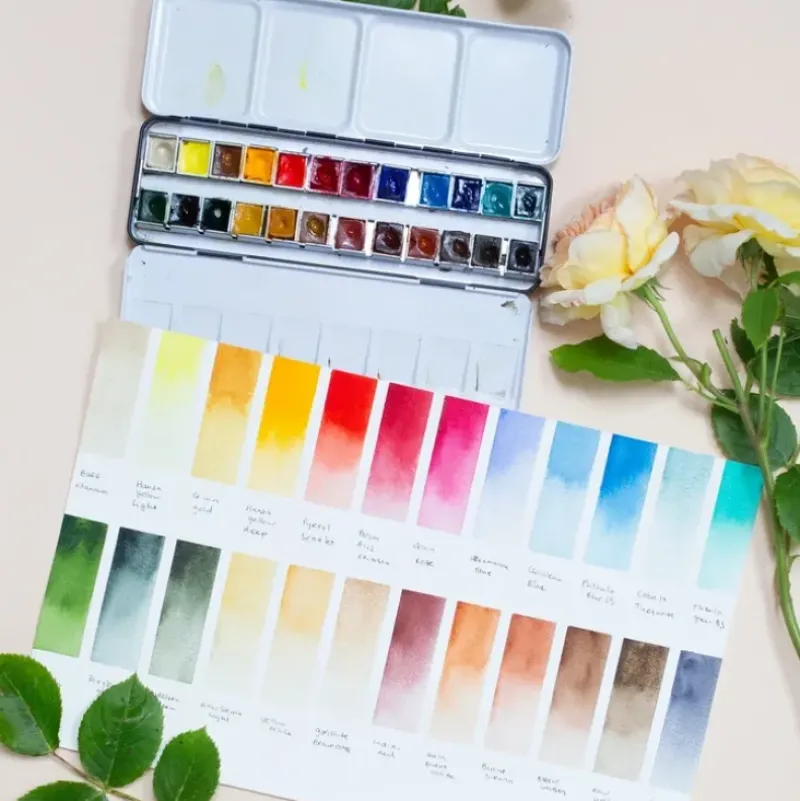 Daniel Smith Watercolor 24 Standard Colours Half Pan Metal Tin - Little Painter Art | Exploring the Endless Possibilities of Art| Shop All
