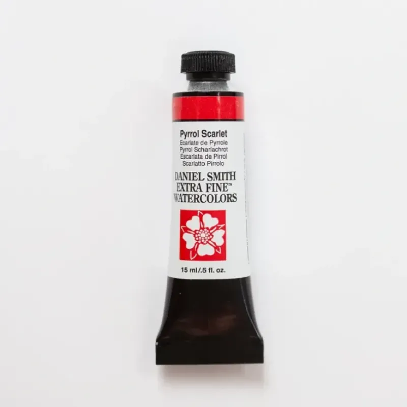 Daniel Smith Watercolor 15ml Extra Fine Pyrrol Scarlet 3 - Little Painter Art | Exploring the Endless Possibilities of Art| Pigment