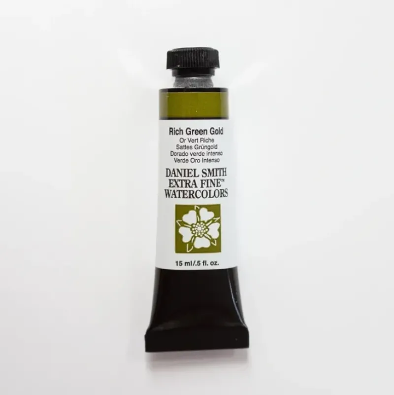 Daniel Smith Watercolor 15ml Extra Fine Rich Green Gold 2 - Little Painter Art | Exploring the Endless Possibilities of Art| Pigment