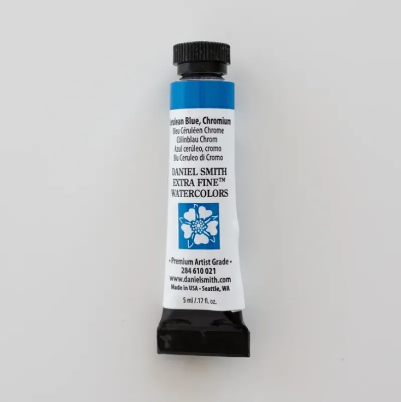 Daniel Smith Watercolor 5ml extra fine Cerulean Blue, Chromium 2 - Little Painter Art | Exploring the Endless Possibilities of Art| Pigment