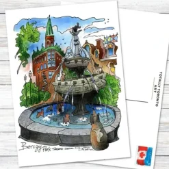 David Crighton Postcard - Berczy Park Fountain - Little Painter Art | Exploring the Endless Possibilities of Art| Shop All