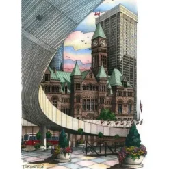 David Crighton Postcard - Nathan Phillips Square Toronto - Little Painter Art | Exploring the Endless Possibilities of Art| Hot