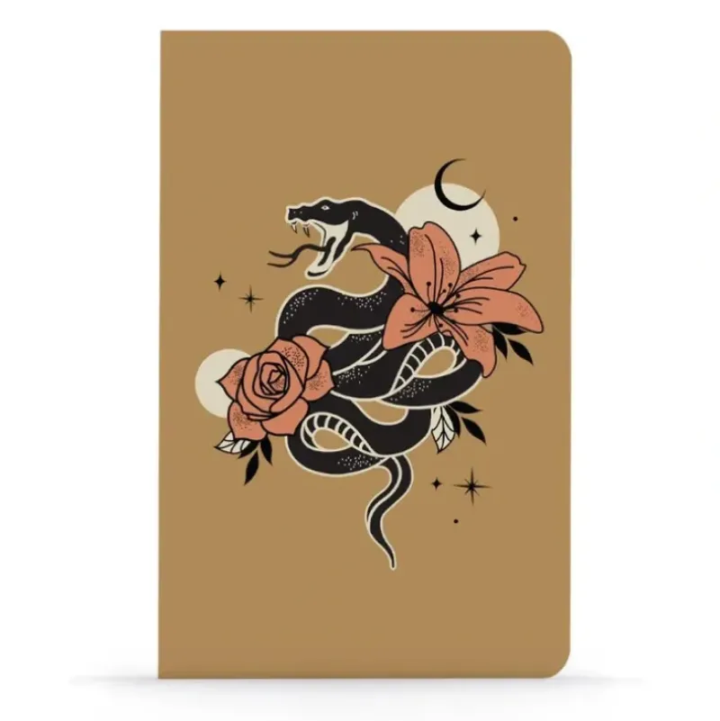 Denik Classic Layflat Notebook, Lined - Serpent In The Flowers - Little Painter Art | Exploring the Endless Possibilities of Art| Hot
