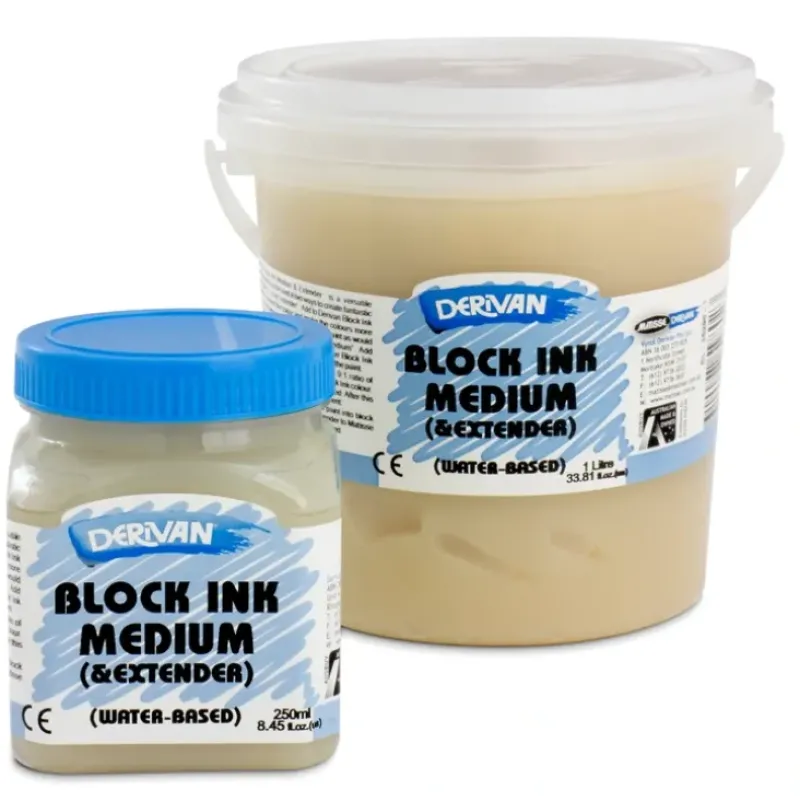 Derivan Block Ink Medium & Extender - 250ml / 1L - Little Painter Art | Exploring the Endless Possibilities of Art| Shop All