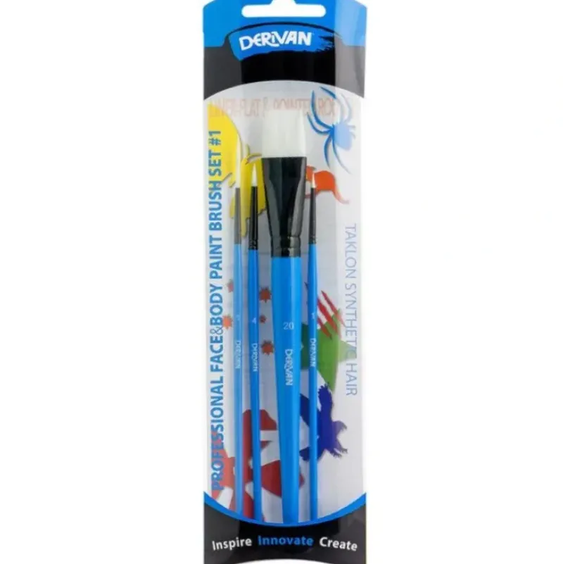 Derivan Face & Body Paint Brush Set - Little Painter Art | Exploring the Endless Possibilities of Art| Brush