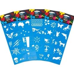 Derivan Face & Body Paint Stencil & Set - Little Painter Art | Exploring the Endless Possibilities of Art| Brush