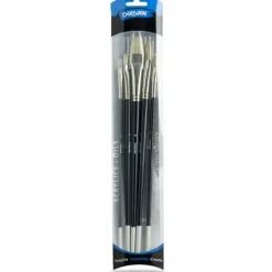 Derivan Professional Long Handle Natural Hog Bristle Brush Set(A) of 5 - Little Painter Art | Exploring the Endless Possibilities of Art| Brush
