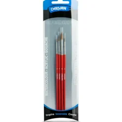 Derivan Professional Pure Natural Sable Round Pointed Watercolour Brush Set of 4 - Little Painter Art | Exploring the Endless Possibilities of Art| Brush