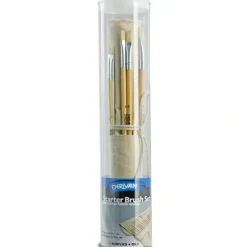 Derivan Student Hog Bristle Brush Set of 18 with Roll-up Fabric Wallet - Little Painter Art | Exploring the Endless Possibilities of Art| Brush
