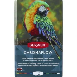 Derwent Chromaflow Pencil 12 Tin Set - Little Painter Art | Exploring the Endless Possibilities of Art| Pigment