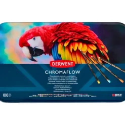 Derwent Chromaflow Pencils - Set of 100 - FREE Set of 2 Blender Pens - Little Painter Art | Exploring the Endless Possibilities of Art| Pigment