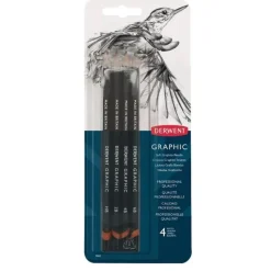 Derwent Graphic Soft Pencil 4pk - 6B, 4B, 2B, HB - Little Painter Art | Exploring the Endless Possibilities of Art| Shop All