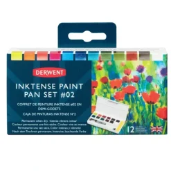 Derwent Inktense 12 Paint Pan Travel Set #2 - Little Painter Art | Exploring the Endless Possibilities of Art| Pigment