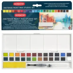 Derwent Inktense Paint 24 Pan Palette - Little Painter Art | Exploring the Endless Possibilities of Art| Brush