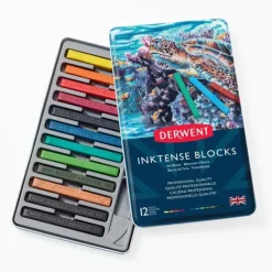 Derwent Inktense Watercolour Ink Blocks - Tin of 12 - Little Painter Art | Exploring the Endless Possibilities of Art| Pigment