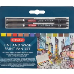 Derwent Line and Wash Paint Pan Set - Little Painter Art | Exploring the Endless Possibilities of Art| Pigment
