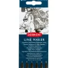Derwent Line Maker - Set of 6 Black - Little Painter Art | Exploring the Endless Possibilities of Art| Pigment