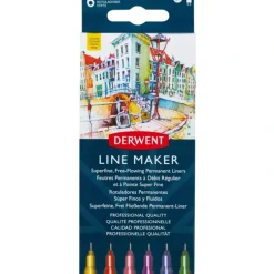 Derwent Line Maker - Set of 6 Assorted Colours - Little Painter Art | Exploring the Endless Possibilities of Art| Pigment