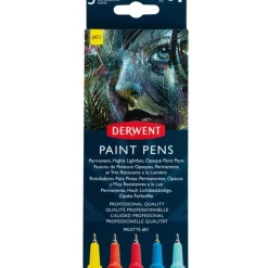 Derwent Paint Pens - Set of 5 #01 - Little Painter Art | Exploring the Endless Possibilities of Art| Pigment