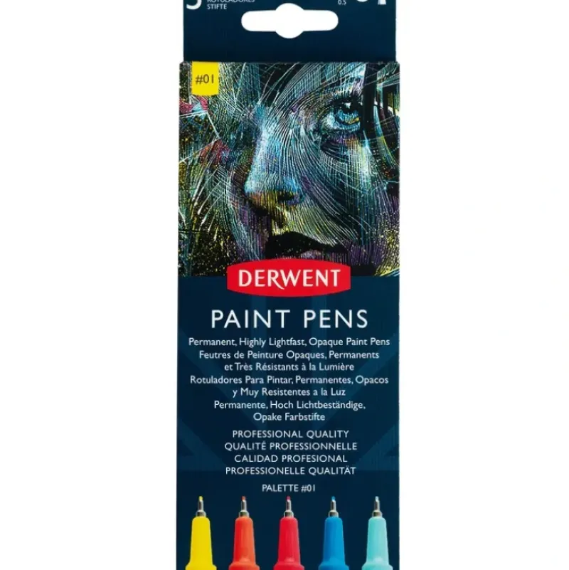Derwent Paint Pens - Set of 5 #01 - Little Painter Art | Exploring the Endless Possibilities of Art| Pigment
