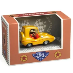 Djeco Crazy Motors Toy Car - Golden Star - Little Painter Art | Exploring the Endless Possibilities of Art| Hot