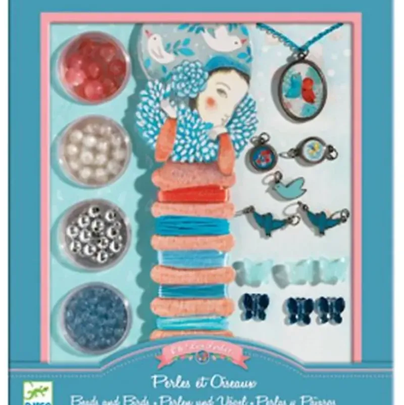 Djeco Oh! Les Perles Jewellery Kit - Pearls & Birds - Little Painter Art | Exploring the Endless Possibilities of Art| Shop All