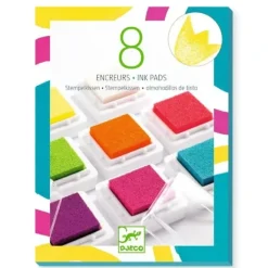 Djeco Stamp Pad 8pk & Cleaner - Pop Colours - Little Painter Art | Exploring the Endless Possibilities of Art| Hot